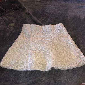White lace mini skirt
